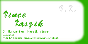 vince kaszik business card